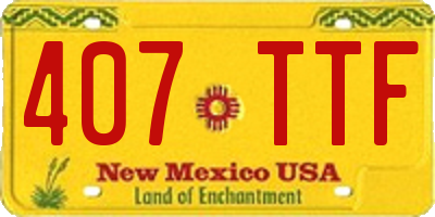 NM license plate 407TTF