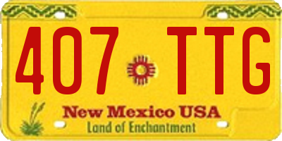 NM license plate 407TTG