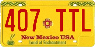 NM license plate 407TTL