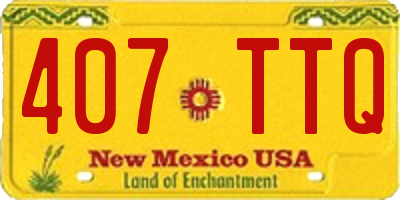 NM license plate 407TTQ