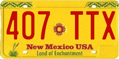 NM license plate 407TTX