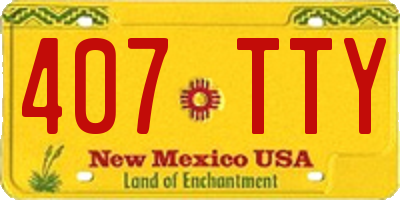 NM license plate 407TTY