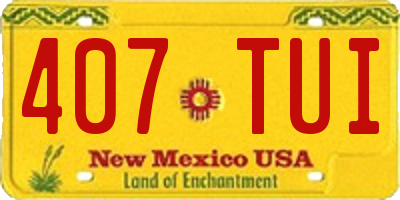 NM license plate 407TUI