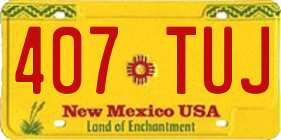 NM license plate 407TUJ