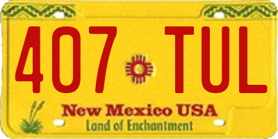 NM license plate 407TUL