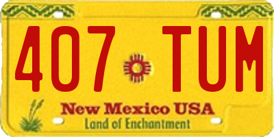 NM license plate 407TUM