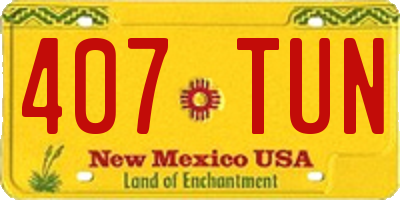 NM license plate 407TUN