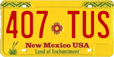 NM license plate 407TUS