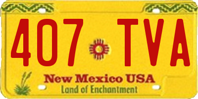 NM license plate 407TVA