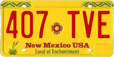 NM license plate 407TVE