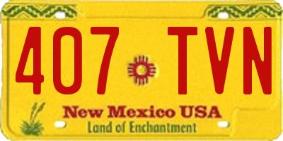 NM license plate 407TVN