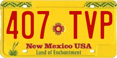 NM license plate 407TVP