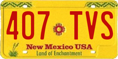 NM license plate 407TVS