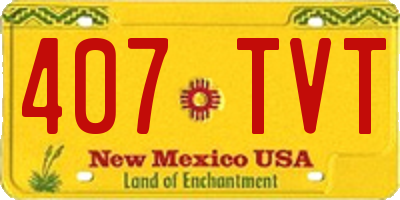 NM license plate 407TVT
