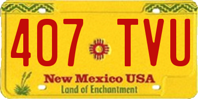 NM license plate 407TVU