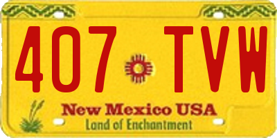 NM license plate 407TVW
