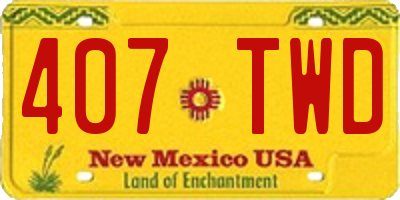 NM license plate 407TWD