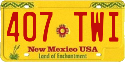 NM license plate 407TWI