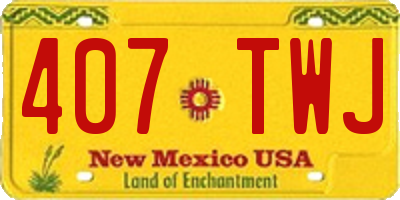 NM license plate 407TWJ