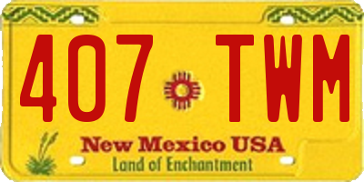 NM license plate 407TWM