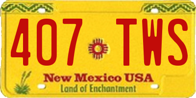 NM license plate 407TWS