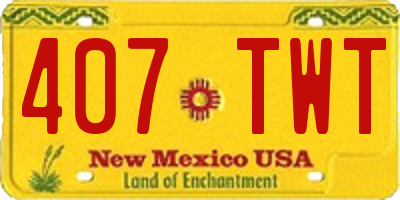 NM license plate 407TWT