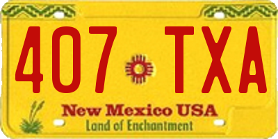 NM license plate 407TXA