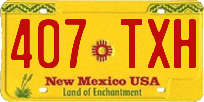 NM license plate 407TXH