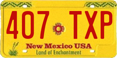 NM license plate 407TXP