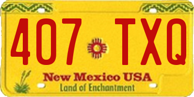 NM license plate 407TXQ