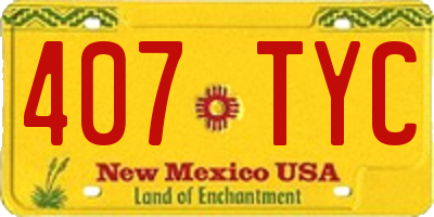 NM license plate 407TYC