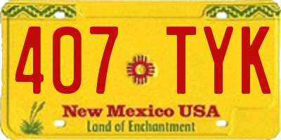 NM license plate 407TYK
