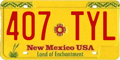 NM license plate 407TYL
