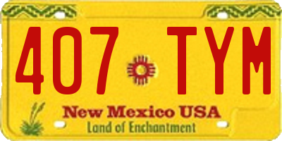 NM license plate 407TYM