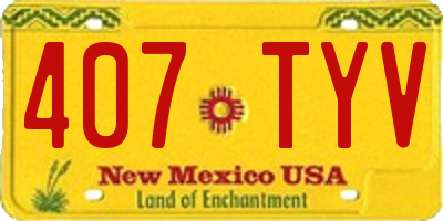 NM license plate 407TYV