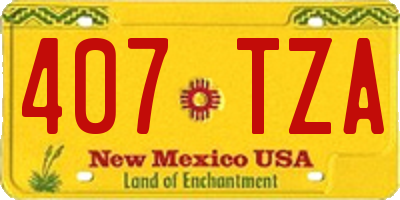 NM license plate 407TZA