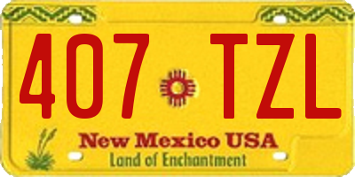 NM license plate 407TZL