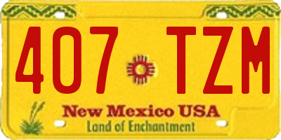 NM license plate 407TZM