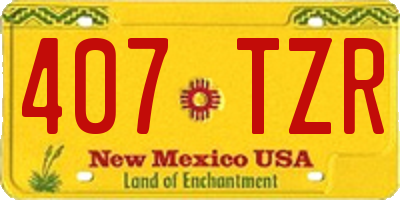 NM license plate 407TZR