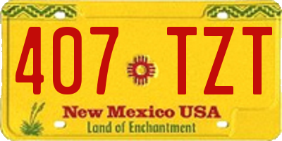 NM license plate 407TZT