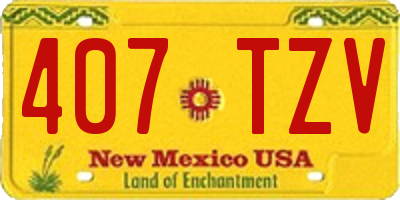 NM license plate 407TZV