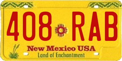 NM license plate 408RAB