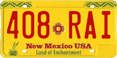 NM license plate 408RAI