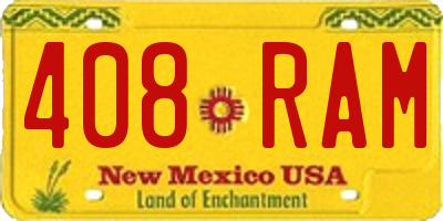 NM license plate 408RAM