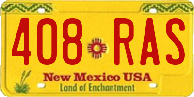 NM license plate 408RAS