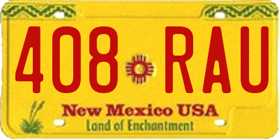 NM license plate 408RAU