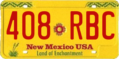 NM license plate 408RBC