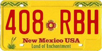 NM license plate 408RBH