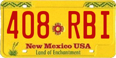 NM license plate 408RBI