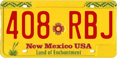 NM license plate 408RBJ